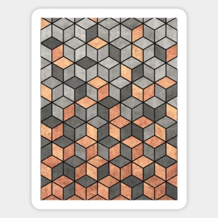 Concrete and Copper Cubes Sticker